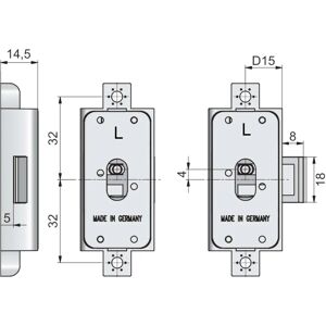 cyclingcolors Cabinet Lock - Left - Chrome - 64mm - Cabinet Lock cyclingcolors Cabinet Lock - Left - Chrome - 64mm - Cabinet Lock