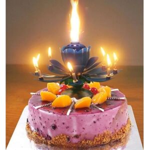 Bougie d'anniversaire fleur de lotus musicale bleue - Bougie LG-Expro - Publicité Bougie d'anniversaire fleur de lotus musicale bleue - Bougie LG-Expro - Publicité