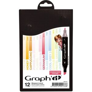 Set de 12 marqueurs Graph'It - Manga à base d'alcool - OZ-GI00133 - Publicité Set de 12 marqueurs Graph'It - Manga à base d'alcool - OZ-GI00133 - Publicité