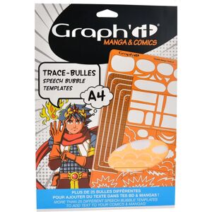 Graph'It Orange Model B Manga Comic Bubble Stencil - A4 Graph'It Orange Model B Manga Comic Bubble Stencil - A4