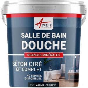 Kit microciment Arcane Industries - Aronia gris noir - Revêtement imperméable salle de bain - Publicité Kit microciment Arcane Industries - Aronia gris noir - Revêtement imperméable salle de bain - Publicité