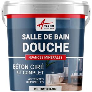 Kit Microcemento pour Salle de Bain Arcane Industries Isatis Blanc - Revêtement Étanche pour Murs et Sols - Publicité Kit Microcemento pour Salle de Bain Arcane Industries Isatis Blanc - Revêtement Étanche pour Murs et Sols - Publicité