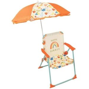 FUN HOUSE Kinderstoel Oranje - Opvouwbare Kinderstoel met Parasol FUN HOUSE Kinderstoel Oranje - Opvouwbare Kinderstoel met Parasol