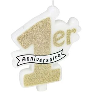 JADEO 1st anniversary champagne glitter candle - Candle JADEO 1st anniversary champagne glitter candle - Candle