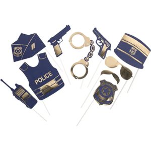 Jadeo Marine and Gold Police Photobooth Kit - 10 Pieces Jadeo Marine and Gold Police Photobooth Kit - 10 Pieces