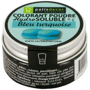 Patisdécor - P1111 - Bleu turquoise - Colorant alimentaire - Publicité Patisdécor - P1111 - Bleu turquoise - Colorant alimentaire - Publicité