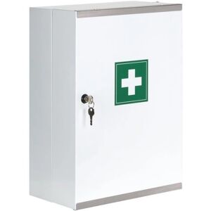 Armoire à pharmacie en métal blanc à double porte Esculape - Publicité Armoire à pharmacie en métal blanc à double porte Esculape - Publicité