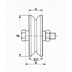 Rueda AVL Ranura en V 80mm Rodamiento de Esferas Rueda AVL Ranura en V 80mm Rodamiento de Esferas