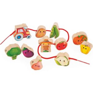 Janod Wooden Bead Stringing Toy - Vegetable Garden - 2+ Janod Wooden Bead Stringing Toy - Vegetable Garden - 2+