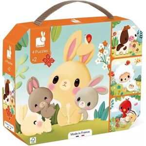 Janod Farm Animals Puzzle Set - 4 Progressive Puzzles - 6-16 Pieces Janod Farm Animals Puzzle Set - 4 Progressive Puzzles - 6-16 Pieces