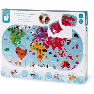 Janod Bath Explorers Map - 28-Piece Floating World Puzzle - Multicolour Janod Bath Explorers Map - 28-Piece Floating World Puzzle - Multicolour