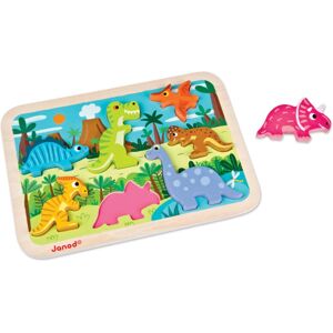Janod J07054 Wooden Dinosaur Puzzle - 7 Pieces - Puzzle Janod J07054 Wooden Dinosaur Puzzle - 7 Pieces - Puzzle
