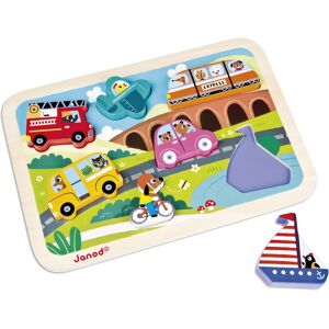 Janod J07057 Puzzle - Vehicles - Wooden - 7 Pieces - for Kids Janod J07057 Puzzle - Vehicles - Wooden - 7 Pieces - for Kids