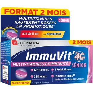 Forté Pharma ImmuVit' 4G Sénior - Cure de 2 Mois - 60 Comprimés - Publicité Forté Pharma ImmuVit' 4G Sénior - Cure de 2 Mois - 60 Comprimés - Publicité