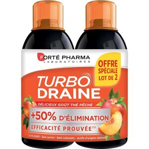 Forté Pharma Turbodraine Minceur Thé Pêche - 2x500ml Complément Alimentaire - Publicité Forté Pharma Turbodraine Minceur Thé Pêche - 2x500ml Complément Alimentaire - Publicité