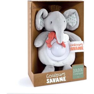 Doudou et Compagnie Nocna Lampka Słonia - Pluszowa Zabawka - 15cm Doudou et Compagnie Nocna Lampka Słonia - Pluszowa Zabawka - 15cm