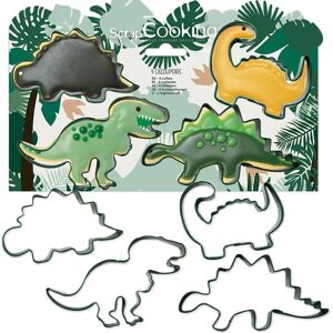 ScrapCooking Dinosaur Cookie Cutter Set - Food-Safe Tinplate ScrapCooking Dinosaur Cookie Cutter Set - Food-Safe Tinplate