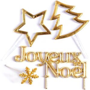 ScrapCooking Gouden Kersttaartversieringen - Set van 4 ScrapCooking Gouden Kersttaartversieringen - Set van 4
