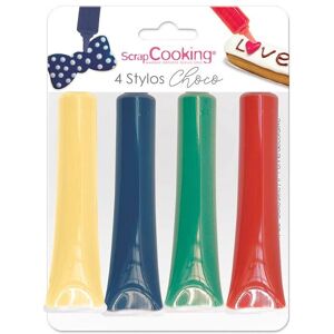 Ensemble de 4 stylos chocolat ScrapCooking - Rouge, Bleu, Vert, Jaune - 4 x 25 g Multicolore - Publicité Ensemble de 4 stylos chocolat ScrapCooking - Rouge, Bleu, Vert, Jaune - 4 x 25 g Multicolore - Publicité