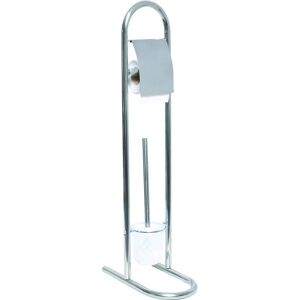 Ensemble brosse WC et porte-papier en acier inoxydable chromé - TENDANCE - Publicité Ensemble brosse WC et porte-papier en acier inoxydable chromé - TENDANCE - Publicité