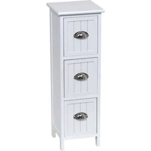 TENDANCE Mobile da ripostiglio in legno bianco - 3 cassetti - 77cm H TENDANCE Mobile da ripostiglio in legno bianco - 3 cassetti - 77cm H