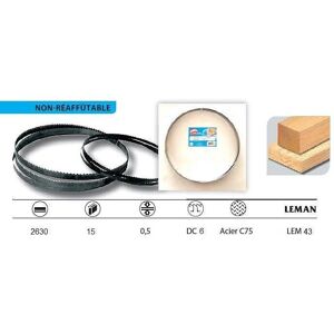 LEMAN LEM43 - Hoja de sierra de cinta - 2630mm - 15mm - 0.5mm - DC6 LEMAN LEM43 - Hoja de sierra de cinta - 2630mm - 15mm - 0.5mm - DC6