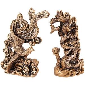 Chineuse Golden Dragon & Phoenix Feng Shui Figurines - Family Harmony Chineuse Golden Dragon & Phoenix Feng Shui Figurines - Family Harmony