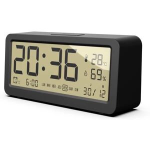 Réveil Numérique Evoom - Rectangulaire - Noir - Radio Horloge - Publicité Réveil Numérique Evoom - Rectangulaire - Noir - Radio Horloge - Publicité