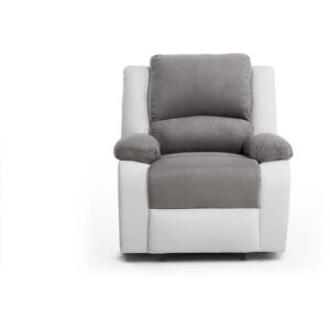 Loungitude Fauteuil Relaxation LEO - Blanc & Gris - 1 Place - Publicité Loungitude Fauteuil Relaxation LEO - Blanc & Gris - 1 Place - Publicité