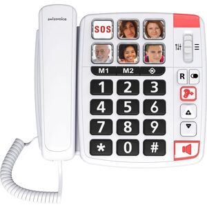 SwissVoice Xtra 1110 - Téléphone fixe pour seniors - Blanc - Publicité SwissVoice Xtra 1110 - Téléphone fixe pour seniors - Blanc - Publicité