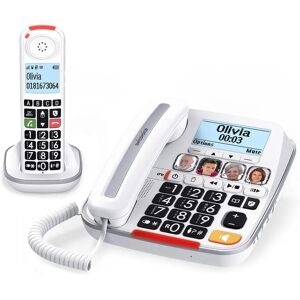 Swiss Voice Kabelloses Telefon ATL1424027 - Großes Display, 4 Speicher, Anrufbeantworter Swiss Voice Kabelloses Telefon ATL1424027 - Großes Display, 4 Speicher, Anrufbeantworter