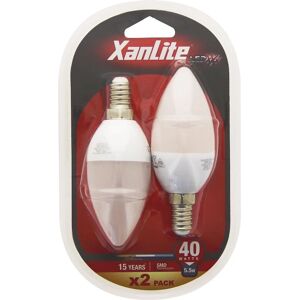 XanLite PACK2EV470F Ampoule Économiseur d'Énergie - Blanc Chaud - E14 - 5W XanLite PACK2EV470F Ampoule Économiseur d'Énergie - Blanc Chaud - E14 - 5W