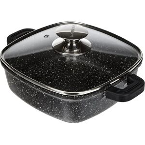 KAMBERG 0008102 Vierkante kookpot - Aluminium, 28x28cm, Glazen deksel - Voor alle kookplaten KAMBERG 0008102 Vierkante kookpot - Aluminium, 28x28cm, Glazen deksel - Voor alle kookplaten
