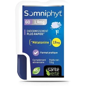 Santé Verte Somniphyt Go 1,9 mg Somnifère - 45 Comprimés - Publicité Santé Verte Somniphyt Go 1,9 mg Somnifère - 45 Comprimés - Publicité
