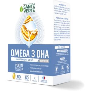 SANTE VERTE Omega 3 1000mg DHA Capsules - Supplément - Publicité SANTE VERTE Omega 3 1000mg DHA Capsules - Supplément - Publicité