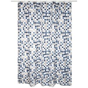 MSV - 3700703928003 - Blauw/Wit - Douchegordijn MSV - 3700703928003 - Blauw/Wit - Douchegordijn