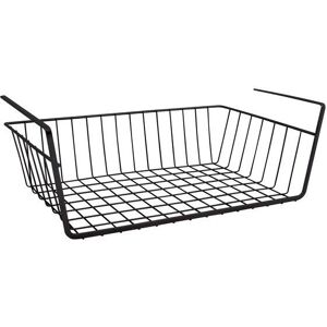 MSV Cesta de almacenamiento colgante - Black Steel Shelf Storage Basket MSV Cesta de almacenamiento colgante - Black Steel Shelf Storage Basket