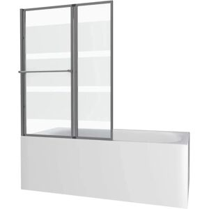 Pantalla de baño AURLANE - Doble hoja, 130x105cm, Vidrio templado Pantalla de baño AURLANE - Doble hoja, 130x105cm, Vidrio templado