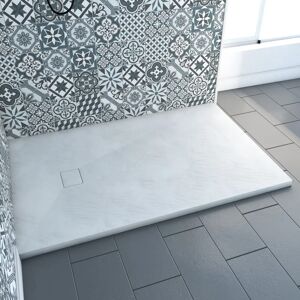 AURLANE Receveur en Résine Ardoise Blanche - 80x120cm - Durable & Facile à Installer AURLANE Receveur en Résine Ardoise Blanche - 80x120cm - Durable & Facile à Installer