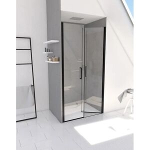 Porte de douche MARWELL Saloon 90 Noire - Profil ajustable Porte de douche MARWELL Saloon 90 Noire - Profil ajustable