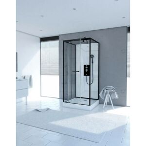Cabine de douche carrée blanche Aurlane - 90x90x230cm, réversible, vitrage de sécurité - Publicité Cabine de douche carrée blanche Aurlane - 90x90x230cm, réversible, vitrage de sécurité - Publicité