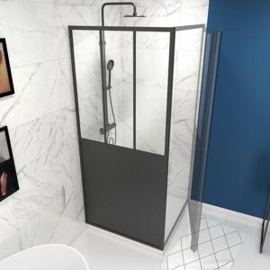 Aurlane Panneau de Douche 80x200cm Noir Mat Réversible Aurlane Panneau de Douche 80x200cm Noir Mat Réversible