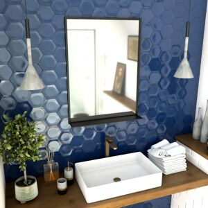 Aurlane 80x60cm zwart mat spiegel met LED Aurlane 80x60cm zwart mat spiegel met LED