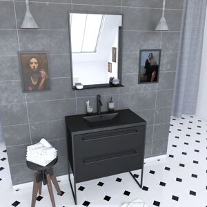 Aurlane PACM029 Mueble de baño - Structura P029 - Mueble lavabo, color: Negro/Blanco Aurlane PACM029 Mueble de baño - Structura P029 - Mueble lavabo, color: Negro/Blanco