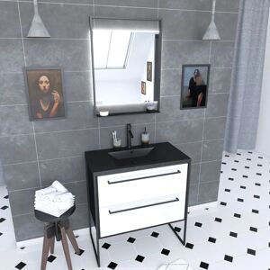 Aurlane PACM050 Armario de almacenamiento para baño - Negro/Blanco Aurlane PACM050 Armario de almacenamiento para baño - Negro/Blanco