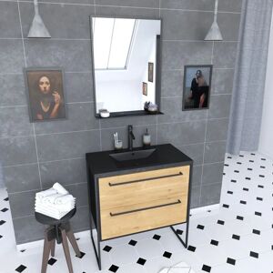 Aurlane PACM105 Mobile da bagno - Rovere marrone, 80x50 cm, Specchio LED Aurlane PACM105 Mobile da bagno - Rovere marrone, 80x50 cm, Specchio LED