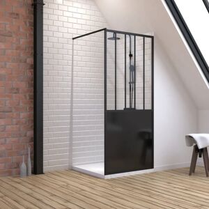 Aurlane Enceinte de douche noire mate - 90x200cm, Verre trempé 5mm, Réversible Aurlane Enceinte de douche noire mate - 90x200cm, Verre trempé 5mm, Réversible