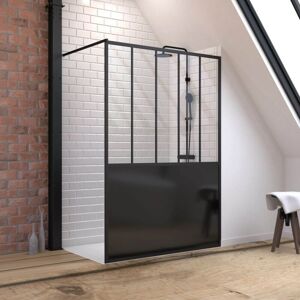 Aurlane Pack Paroi de douche noir mat + receveur de douche ajustable Aurlane Pack Paroi de douche noir mat + receveur de douche ajustable