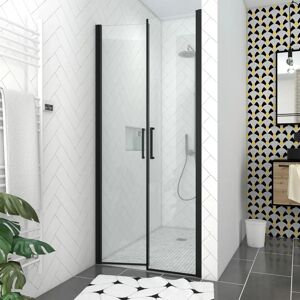 Aurlane PACF087 porte de douche - Verre trempé, Montage réglable, Profil noir Aurlane PACF087 porte de douche - Verre trempé, Montage réglable, Profil noir