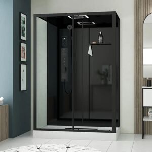 Cabine de douche hydromassante AURLANE - Noir - Rectangulaire XXL Cabine de douche hydromassante AURLANE - Noir - Rectangulaire XXL